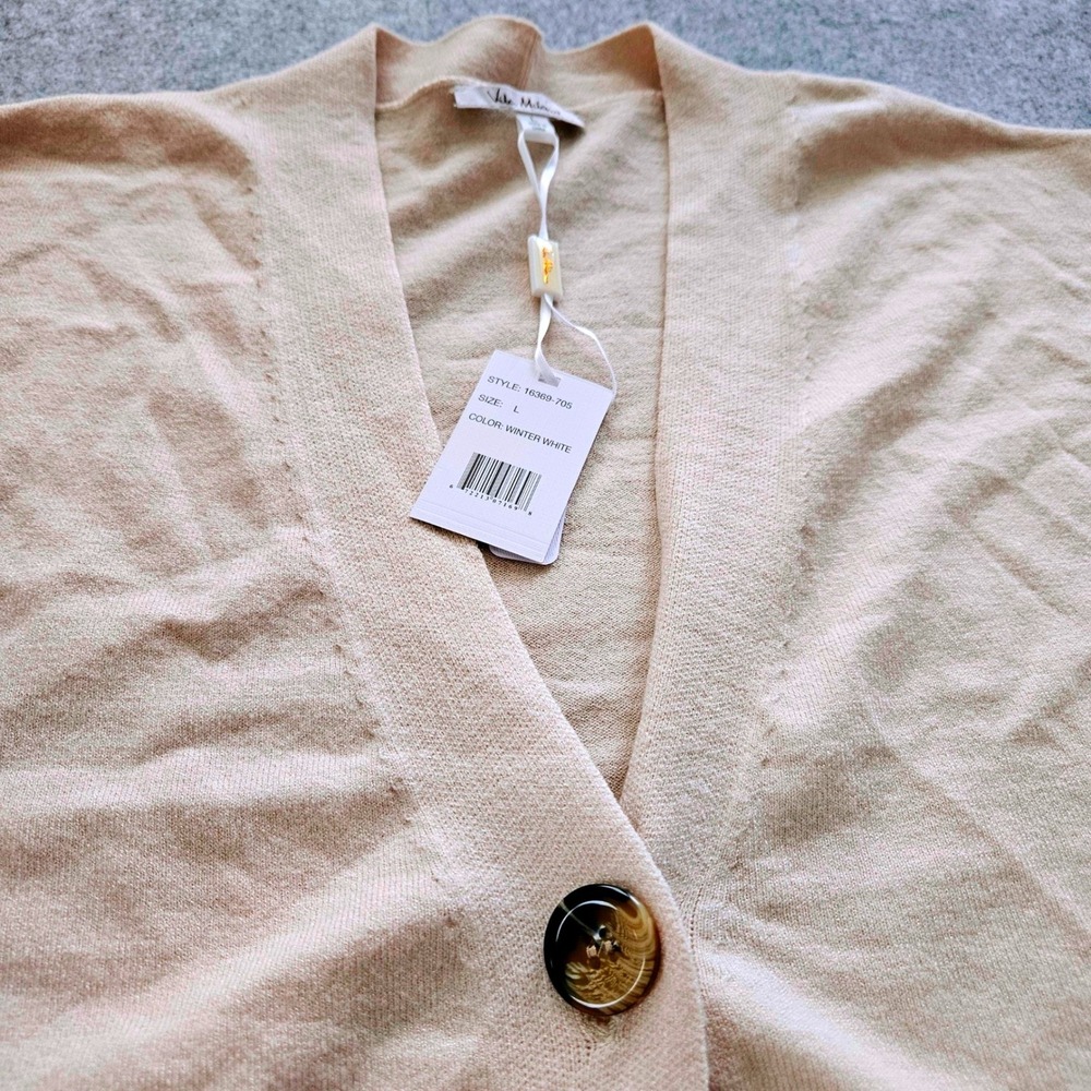 Vila Milano Womens Winter White Oversized Single Button Cardigan Sweater Large - Picture 4 of 5